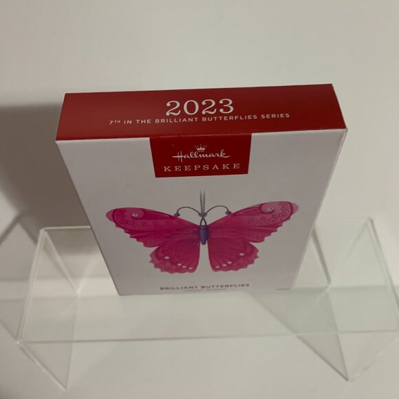 Hallmark Keepsake Christmas Ornament 2023 Brilliant Butterflies 7th Series Pink - Picture 2 of 8